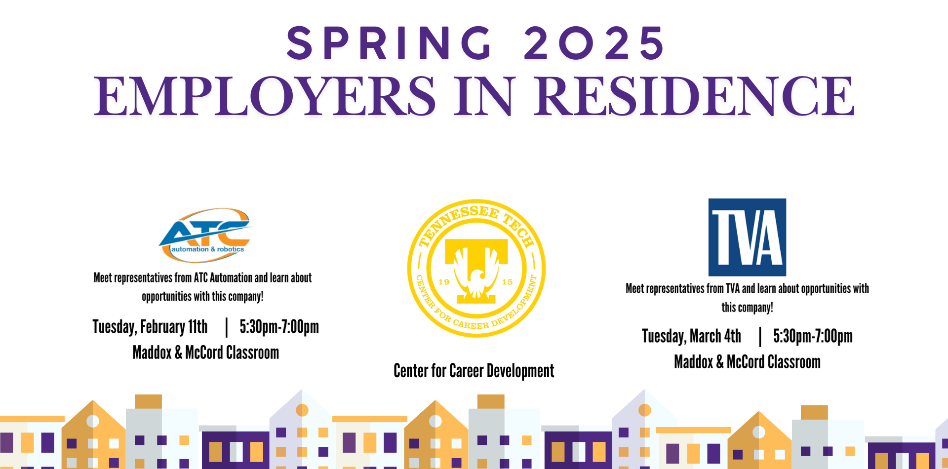 Spring 2025 Employers in Residence: TVA on March 4 and ATC on February 11