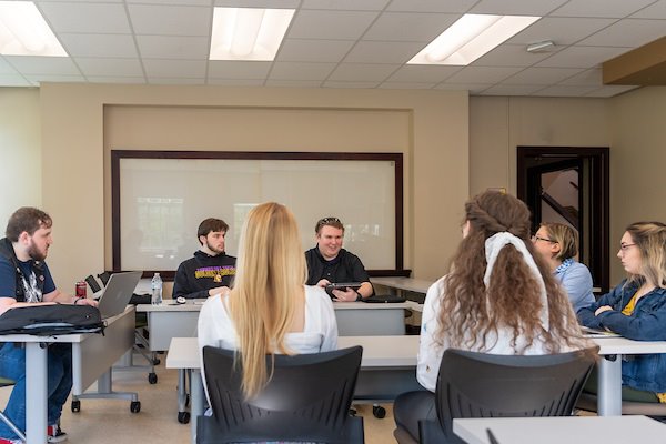 Students at a writing workshop