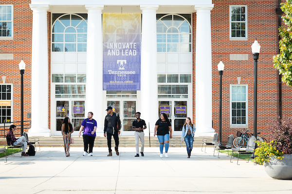 students walking