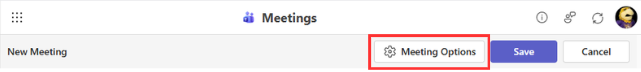 Meeting Invitation window with the Meeting Options button highlighted