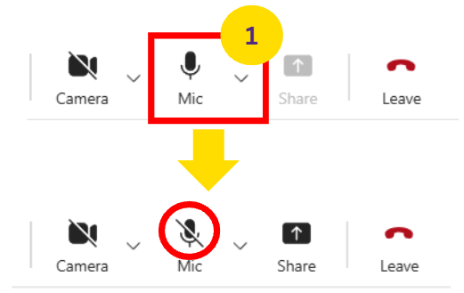 Mute Microphone in Teams