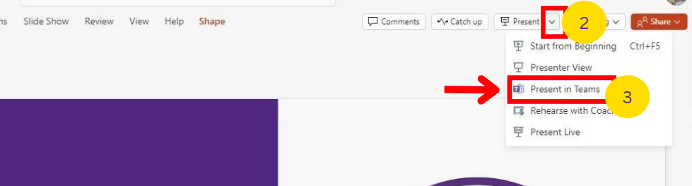 Present in Teams Option