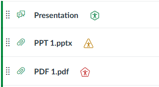 image of accessibility gauges within Canvas course