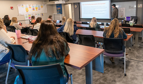 Engaged students in class.