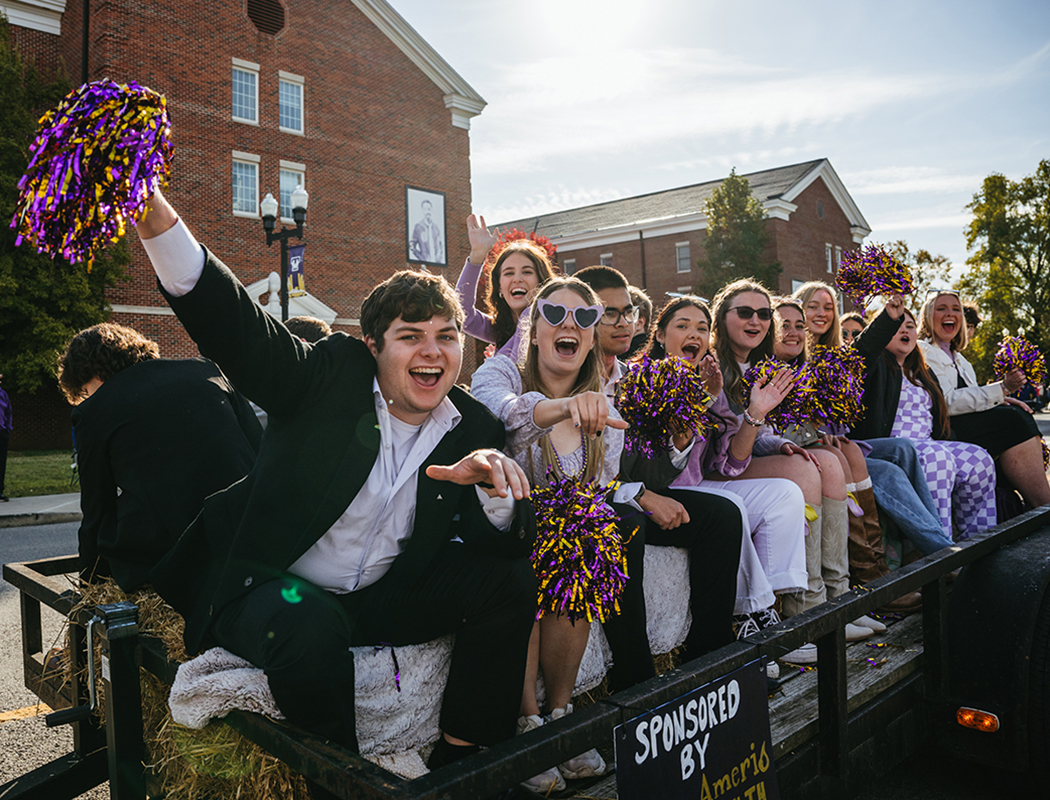 Photo of a student group in the 2025 Tennessee Tech Homecoming Parade