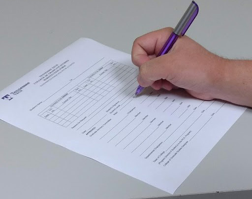 Signing a form