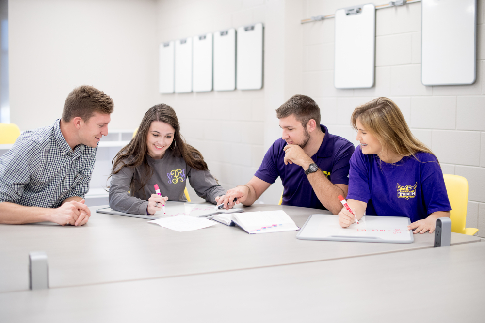 Students studying