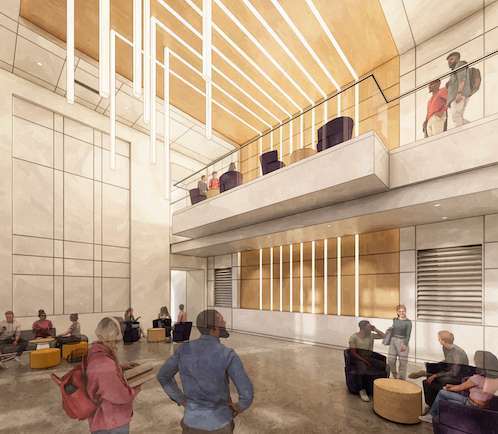 Interior rendering of ACME entry lobby