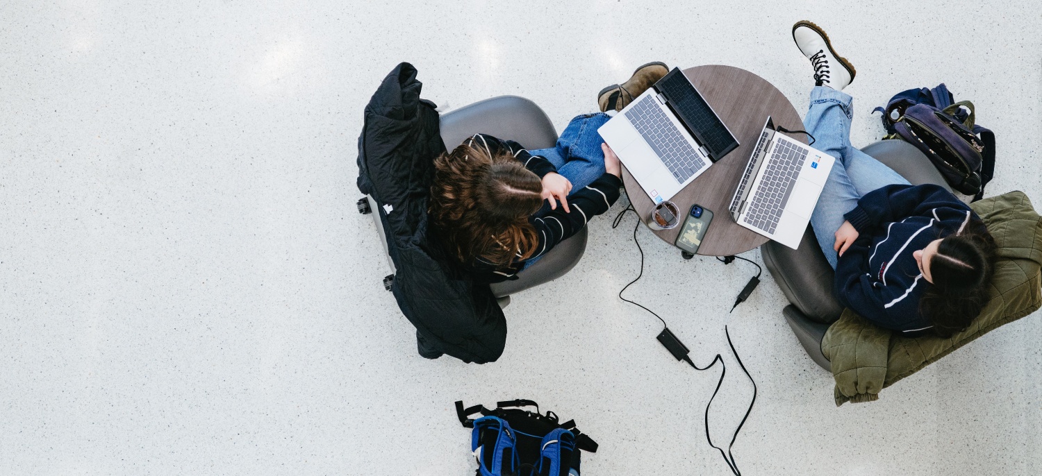 Students with laptops