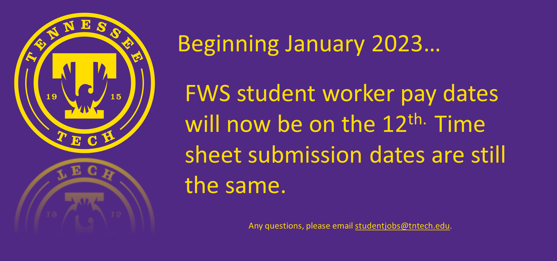 FWS pay date changes from 10th to 12th