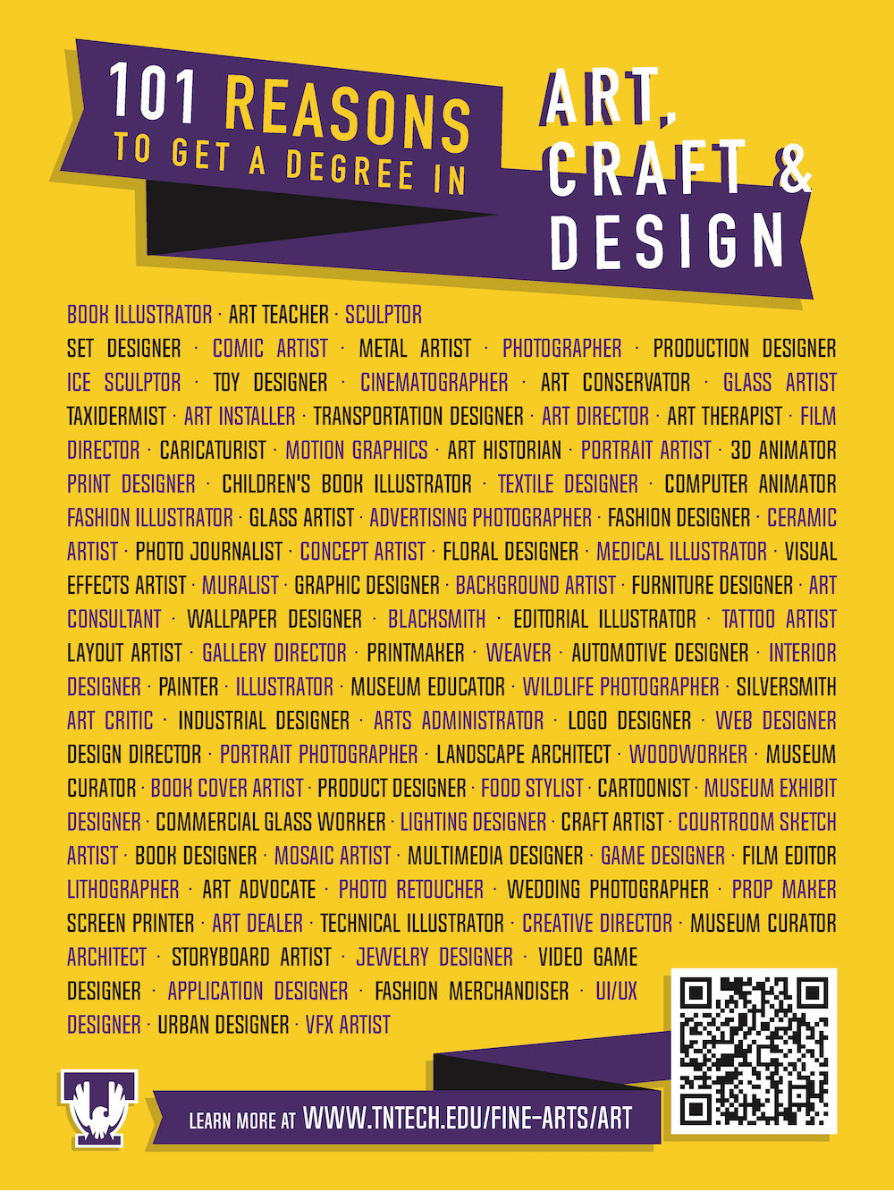 101 Reasons to Get a Degree in Art, Craft and Design PDF Poster