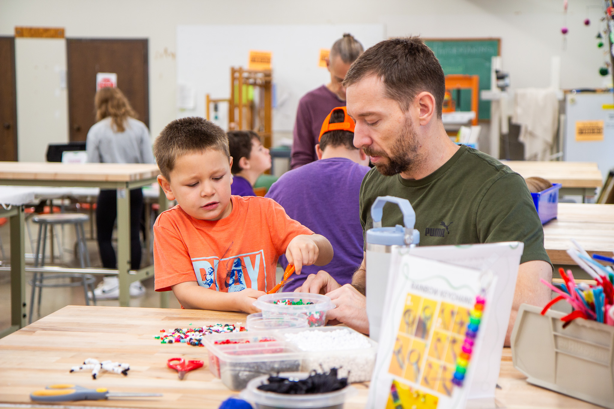 father and son crafting
