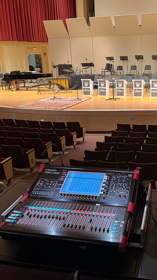 Front of house console for jazz in BFA.