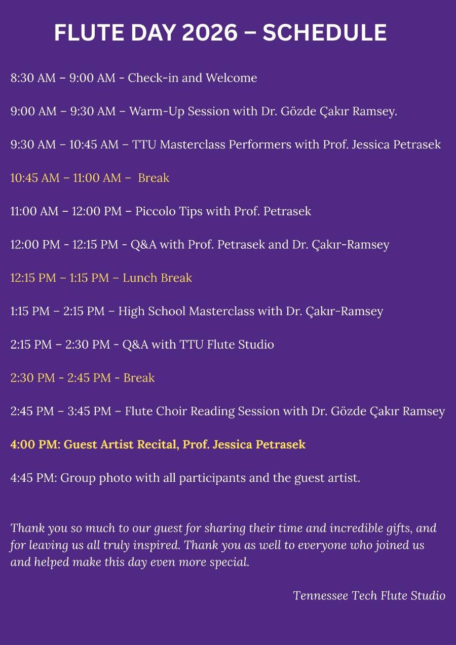 2026 Flute Day Schedule