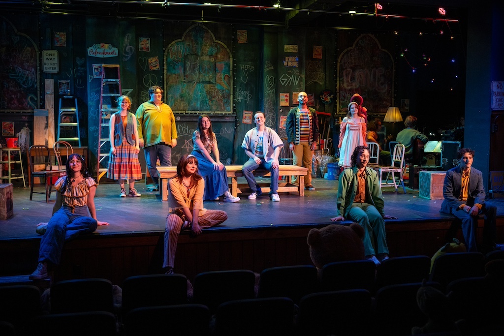 Godspell Godspell, entire cast sitting and standing on stage
