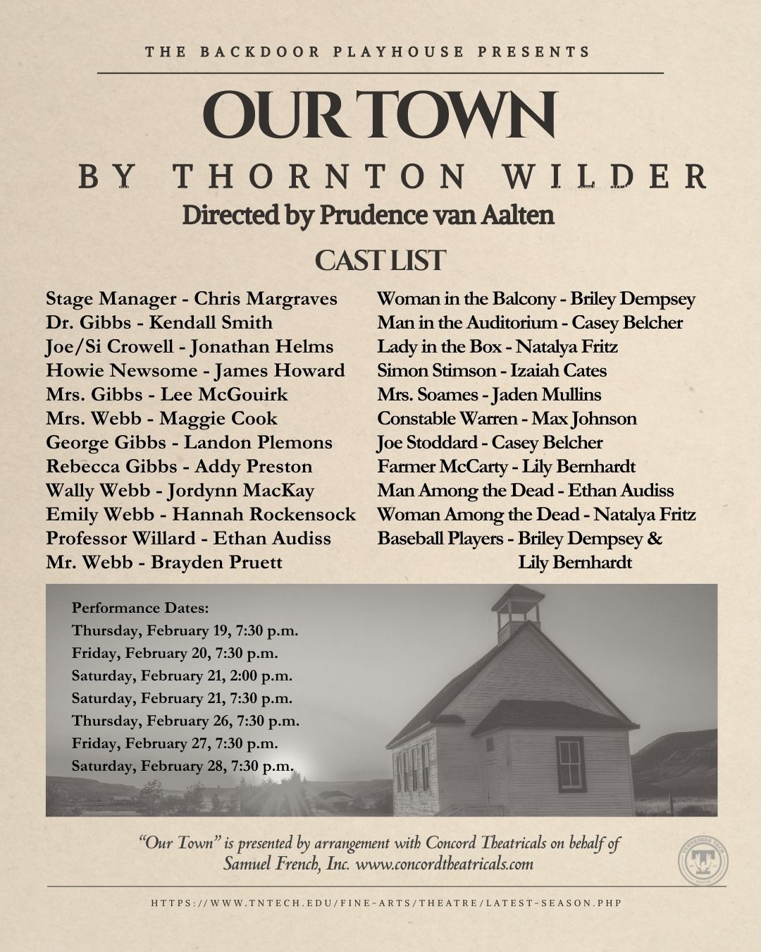 Our Town cast list 