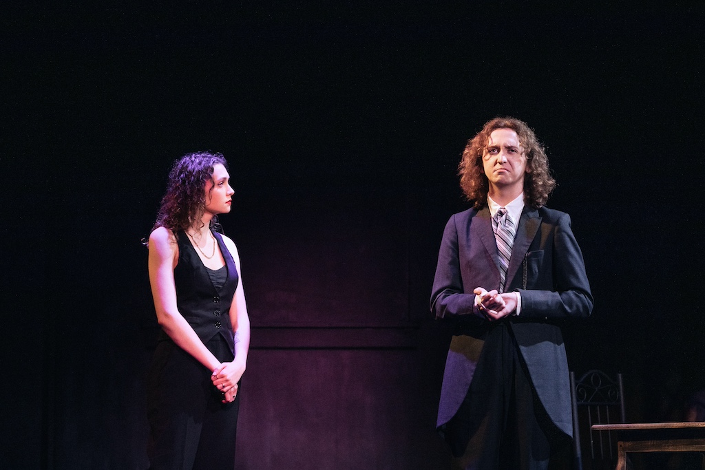 Stage Manager and Mr. Webb of Our Town on stage at the Backdoor Playhouse 