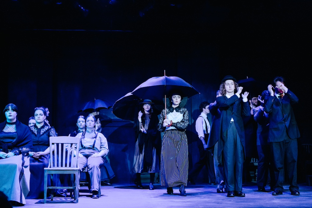 People among the dead, Funeral of Emily Webb, Our Town on stage at the Backdoor Playhouse 