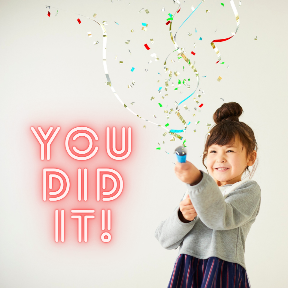 Kid releasing confetti