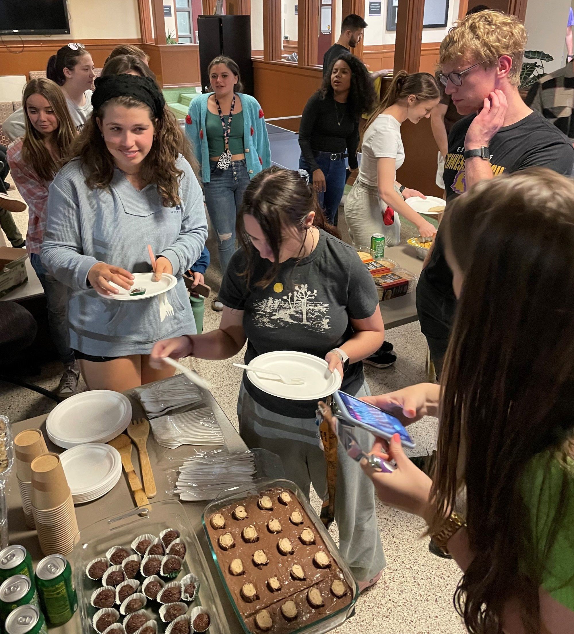 students at a cultural food event