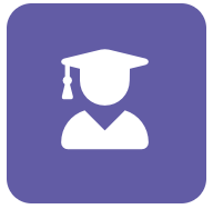 Icon of a Person with a Graduation Cap used in TechExpress for Nav360 Faculty and Staff Access
