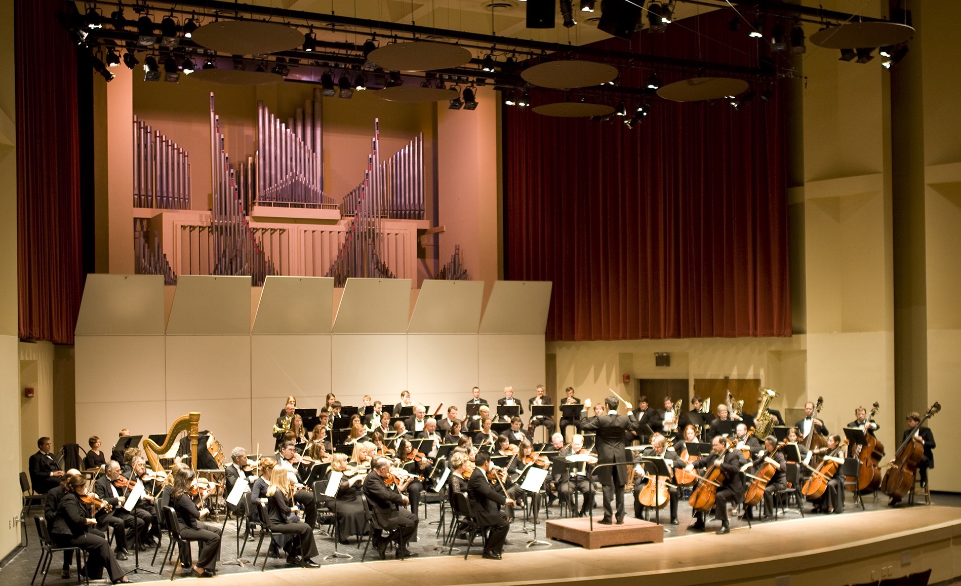 The Bryan Symphony Orchestra performs a concert in the Wattenbarger Auditorium on Tech's campus.