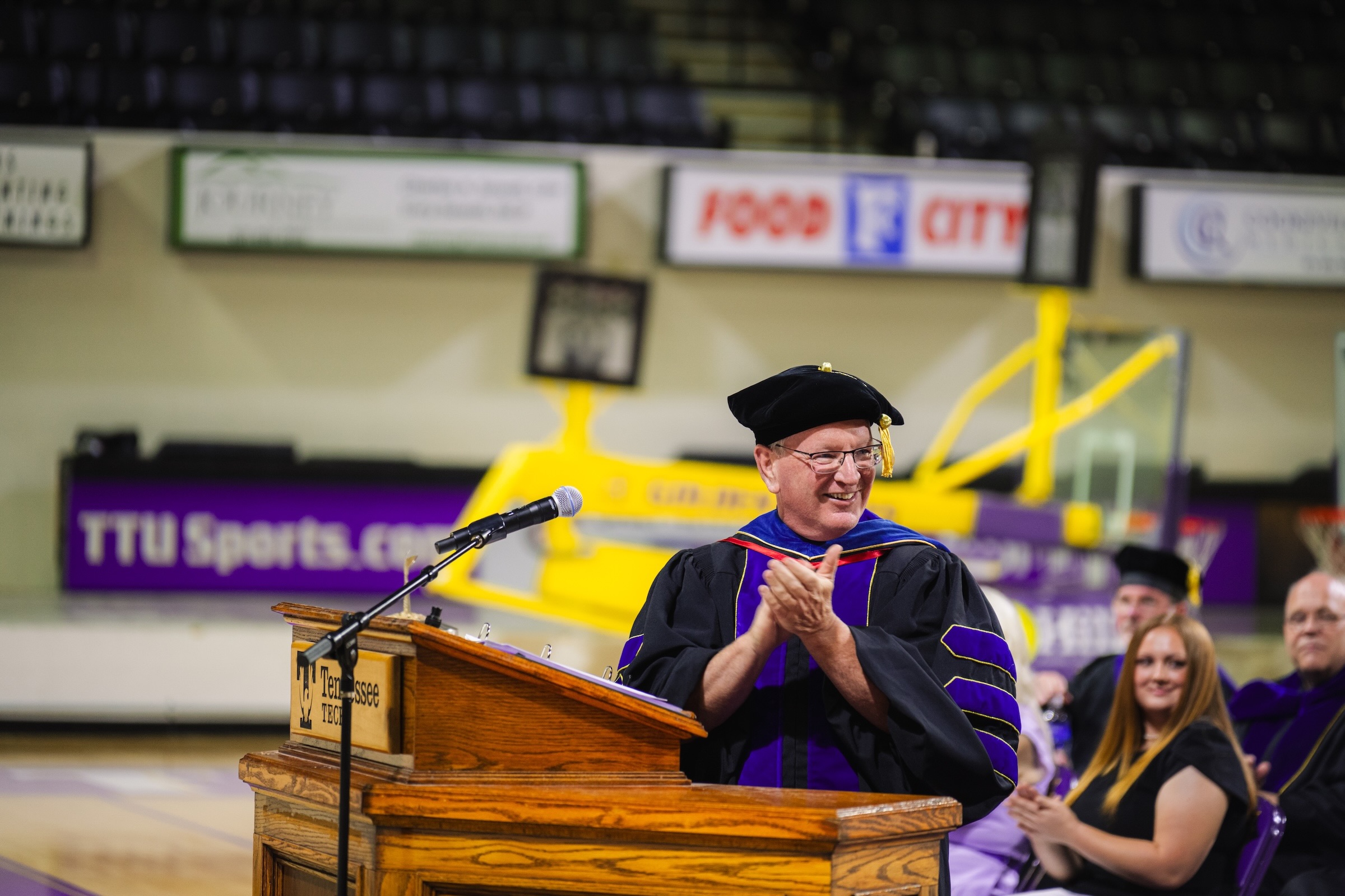 Provost Mickey A. Latour speaks at Tennessee Tech’s freshman convocation on Aug. 18.