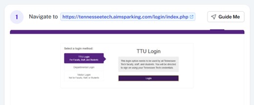 Screenshot of Parking Portal