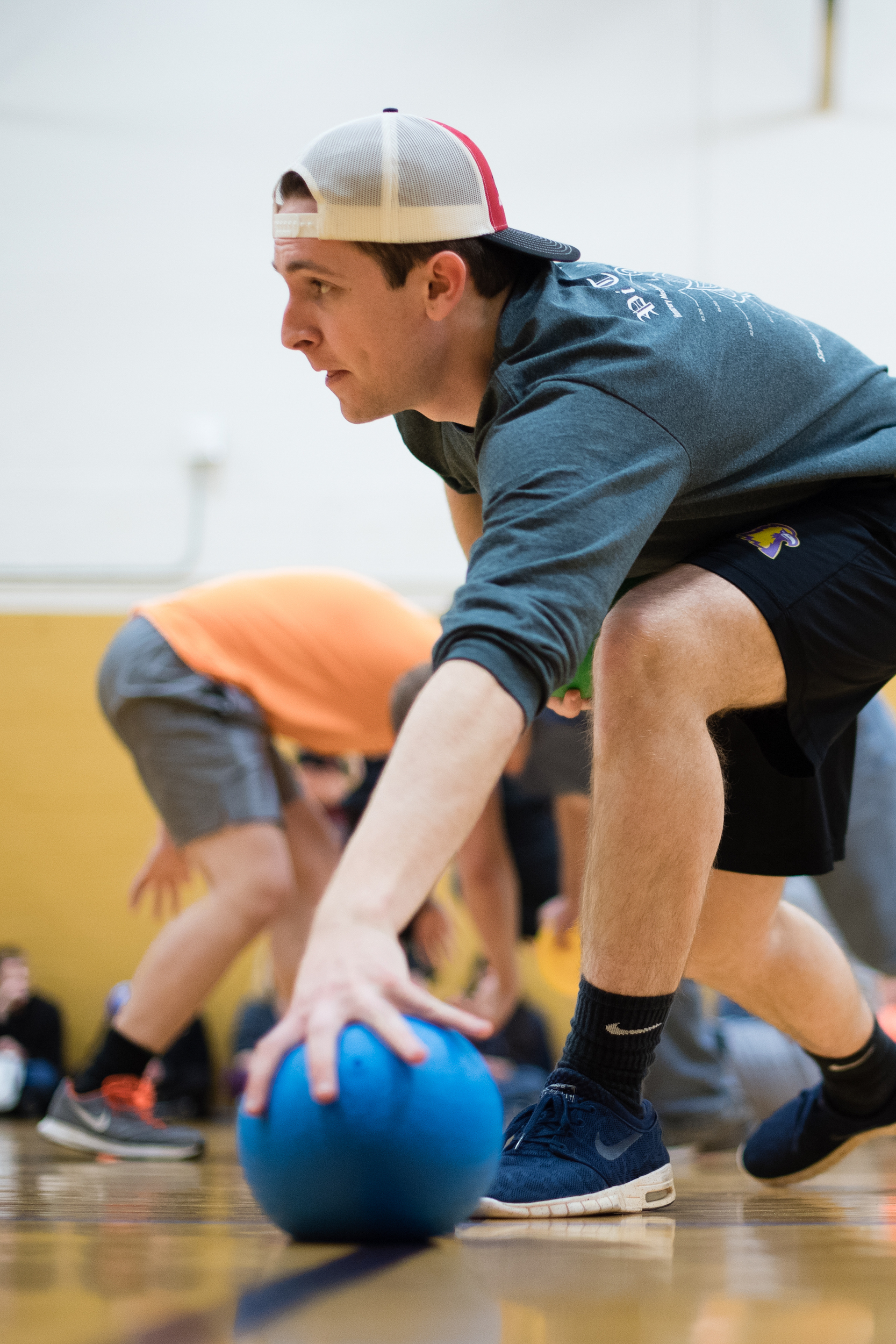 man playing dodge ball