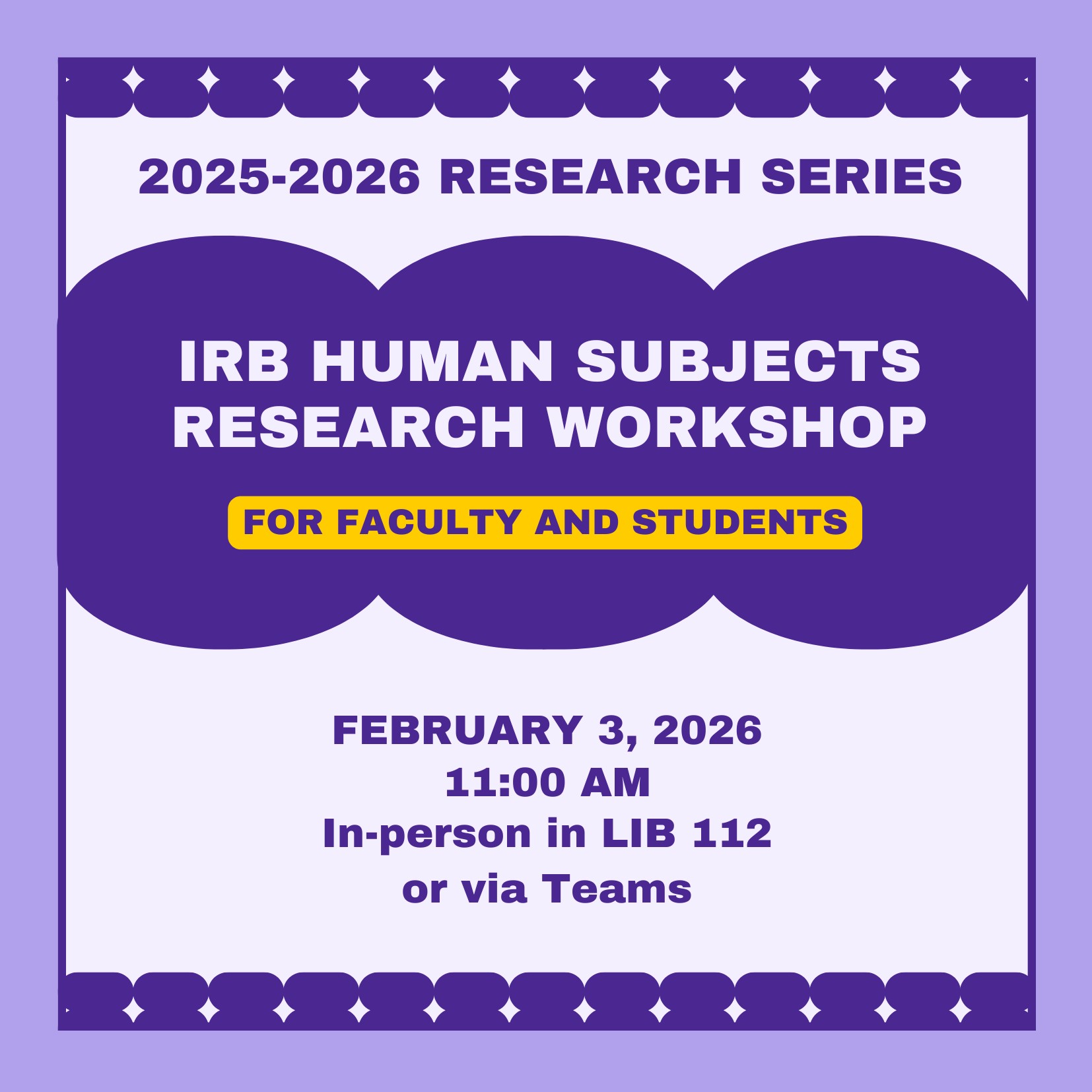 Photo of IRB workshop logo