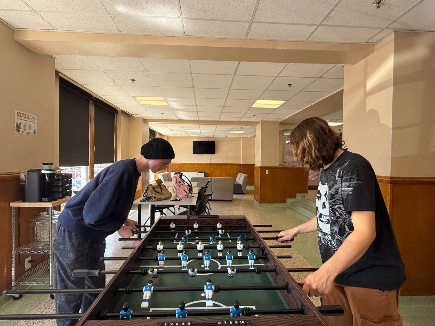 Students playing ping pong