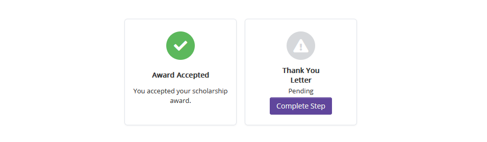 screenshot of thank-you letter requirement