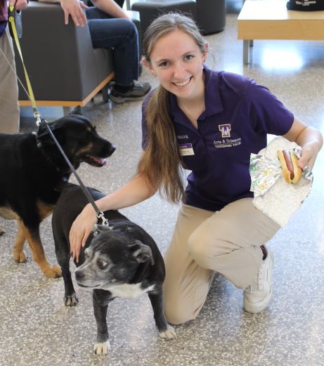 Ambassador with dogs at event