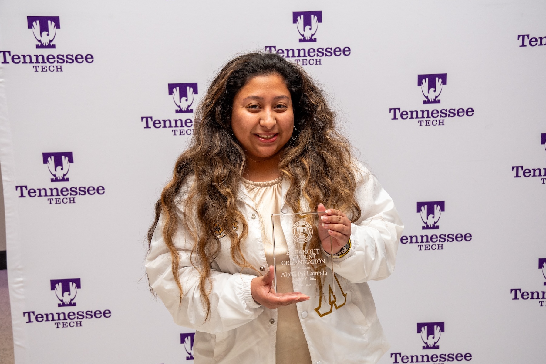 Karol Guerra at Tech's 2024 Student Leadership Awards Ceremony.