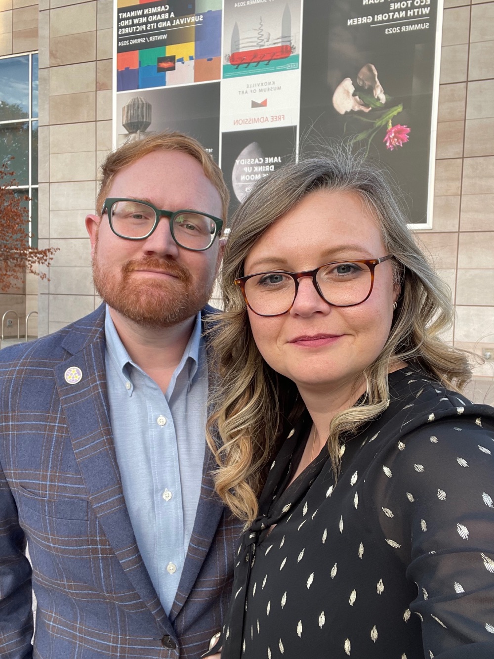 Jeremy Blair, associate professor of art education at Tennessee Tech, prepares to attend the Tennessee Art Education Association Conference with his wife, Bevin Butler, an assistant professor of art history at Tech.