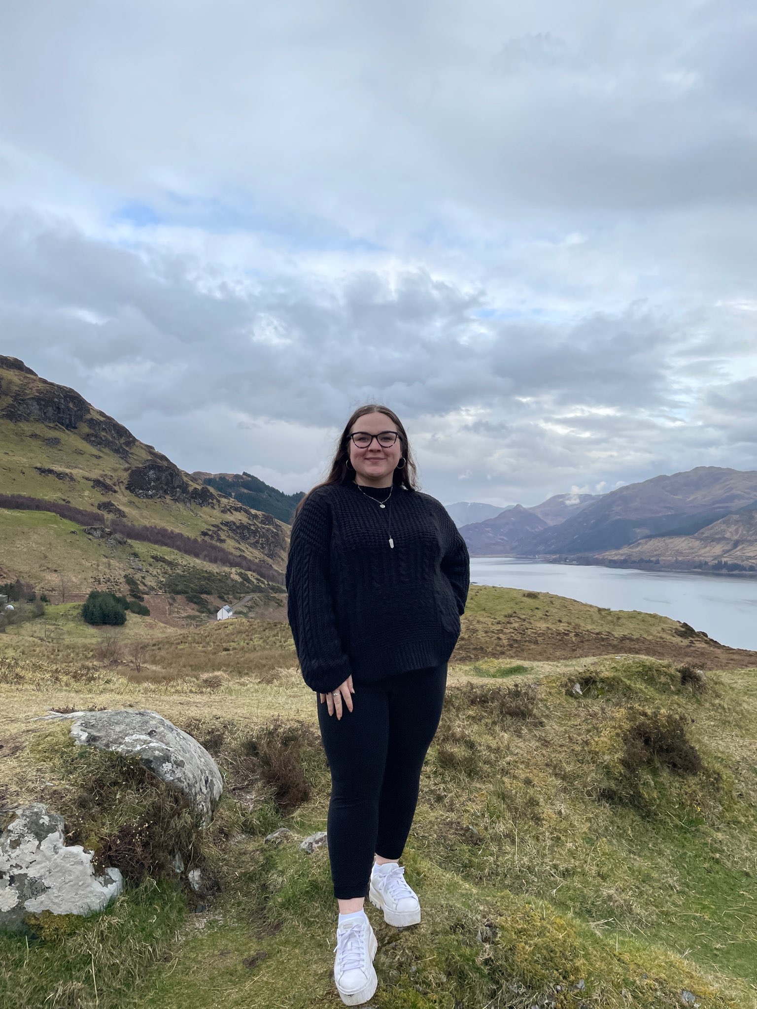 Kayla Sorensen conducting research in Scotland.