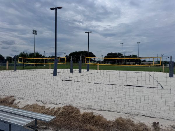 Picture of the sand volleyball courts at the intramural fields.