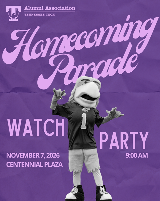 Promotional poster for 2026 Homecoming Parade Watch Party