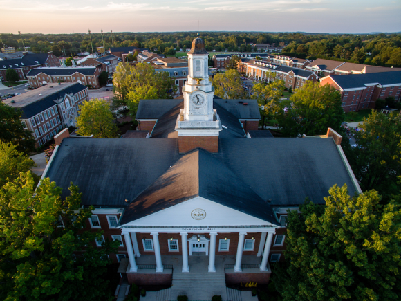 Aerial photo of Derryberry Hall