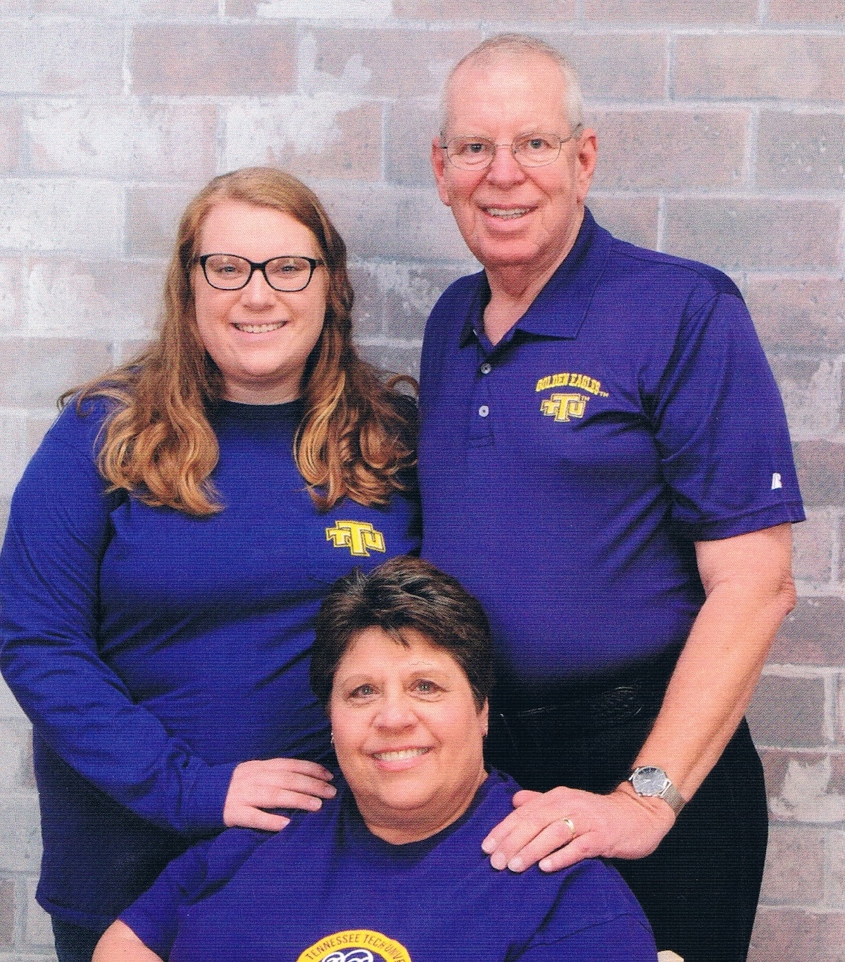 The Brooks family in Tennessee Tech shirts