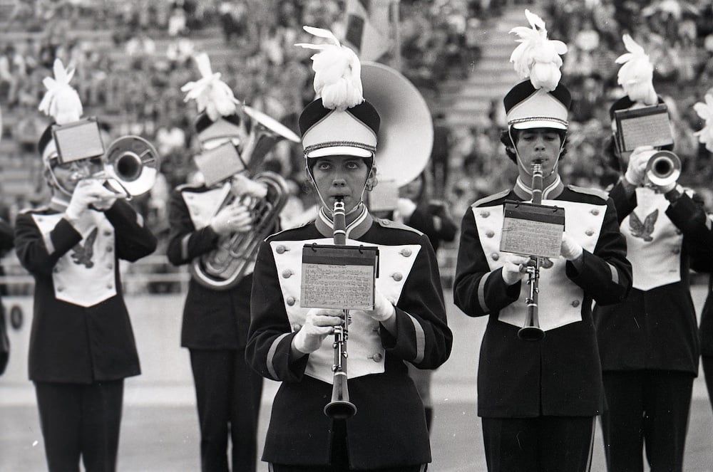 Archival photo of Tennessee Tech marching band