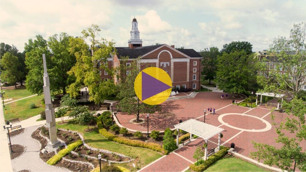 A view of the north side of Derryberry Hall - link to https://youtu.be/Z8fYR8nk7pE