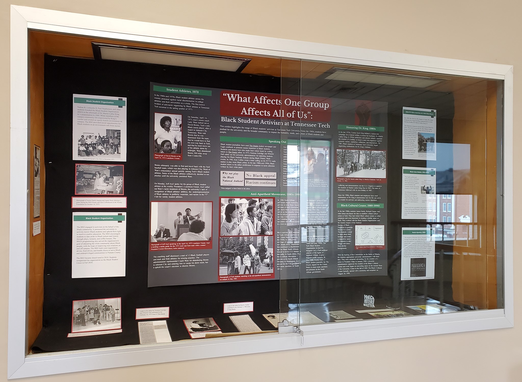 A photo of the archives' exhibit in RUC