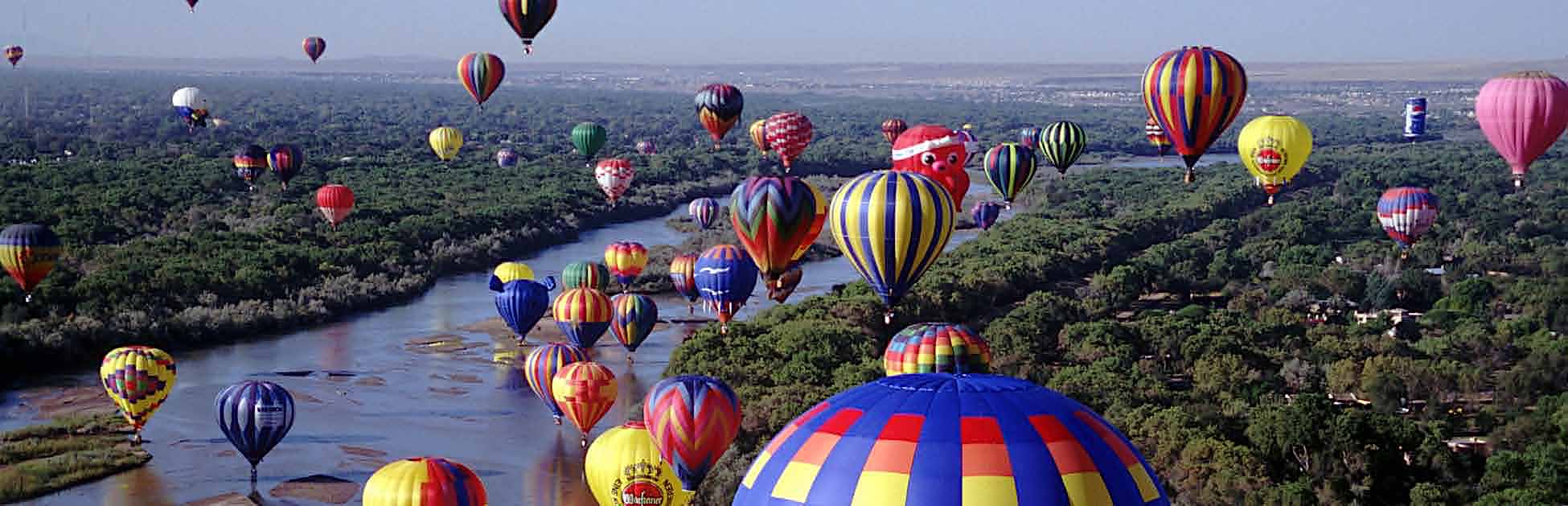 Hot Air Balloons over a river